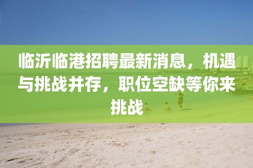 臨沂臨港招聘最新消息，機(jī)遇與挑戰(zhàn)并存，職位空缺等你來挑戰(zhàn)