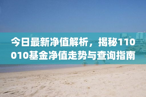 今日最新凈值解析，揭秘110010基金凈值走勢與查詢指南