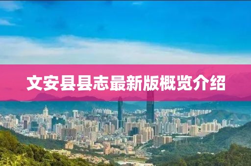 文安縣縣志最新版概覽介紹