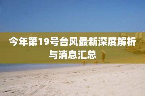 今年第19號臺風最新深度解析與消息匯總