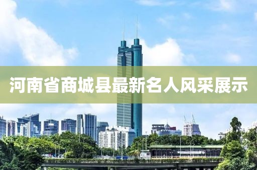 河南省商城縣最新名人風(fēng)采展示