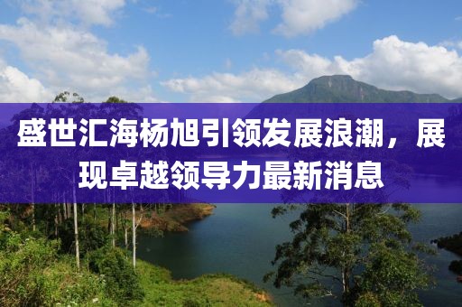 盛世匯海楊旭引領(lǐng)發(fā)展浪潮，展現(xiàn)卓越領(lǐng)導(dǎo)力最新消息