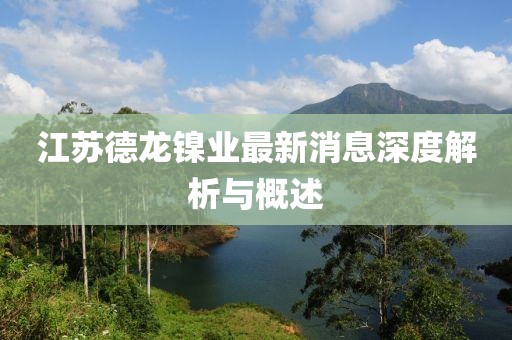 江蘇德龍鎳業(yè)最新消息深度解析與概述