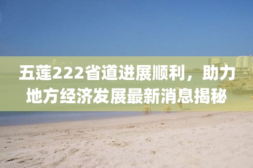五蓮222省道進(jìn)展順利，助力地方經(jīng)濟發(fā)展最新消息揭秘
