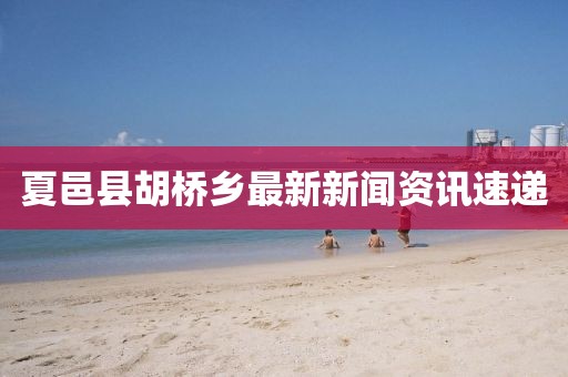 夏邑縣胡橋鄉(xiāng)最新新聞資訊速遞