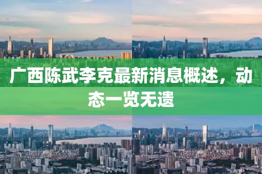 廣西陳武李克最新消息概述，動(dòng)態(tài)一覽無(wú)遺