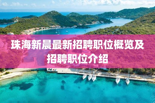 珠海新晨最新招聘職位概覽及招聘職位介紹