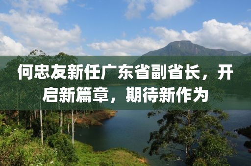 何忠友新任廣東省副省長(zhǎng)，開(kāi)啟新篇章，期待新作為