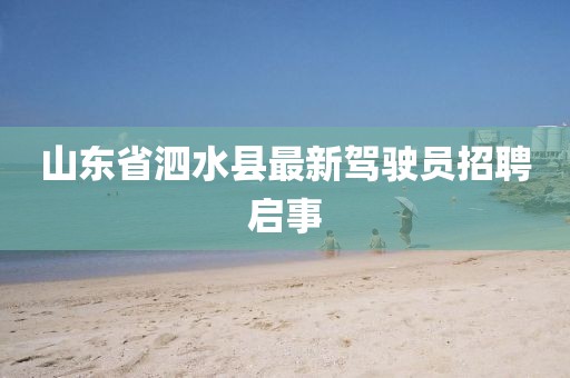 山東省泗水縣最新駕駛員招聘啟事