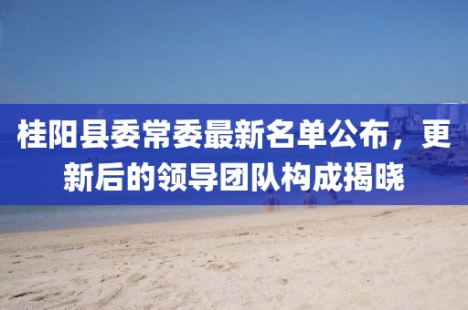 桂陽縣委常委最新名單公布，更新后的領(lǐng)導(dǎo)團隊構(gòu)成揭曉