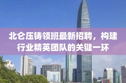 北侖壓鑄領班最新招聘，構建行業(yè)精英團隊的關鍵一環(huán)