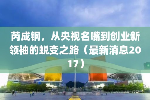 芮成鋼，從央視名嘴到創(chuàng)業(yè)新領(lǐng)袖的蛻變之路（最新消息2017）