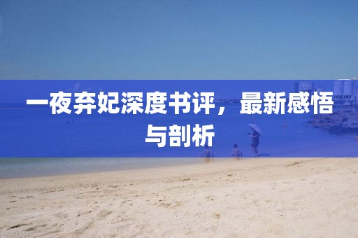 一夜棄妃深度書評，最新感悟與剖析