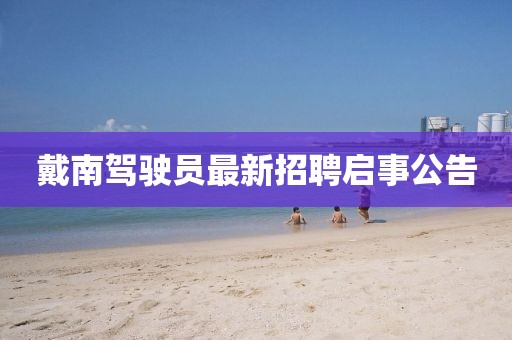 戴南駕駛員最新招聘啟事公告
